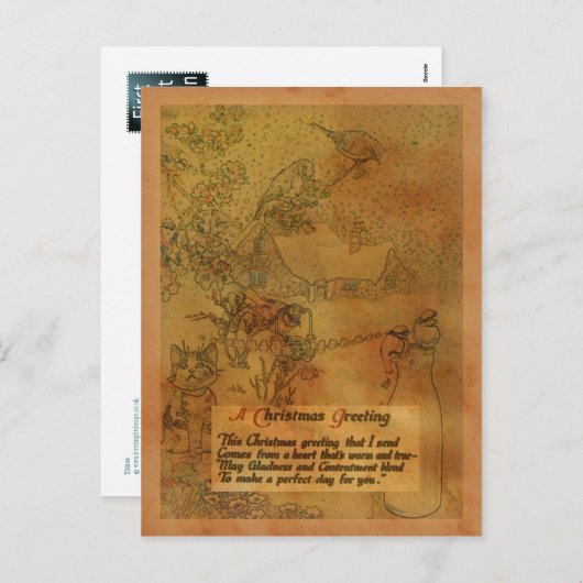 ヴィンテージフェイククリスマス シーズンポストカード (正面/裏面)