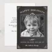 ヴィンテージフェイクシャルボードハッピーホリデーズフォト シーズンカード (正面/裏面)