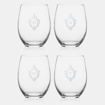 ヴィンテージフェイクシルバークリストグレーモノグラムイニシャル