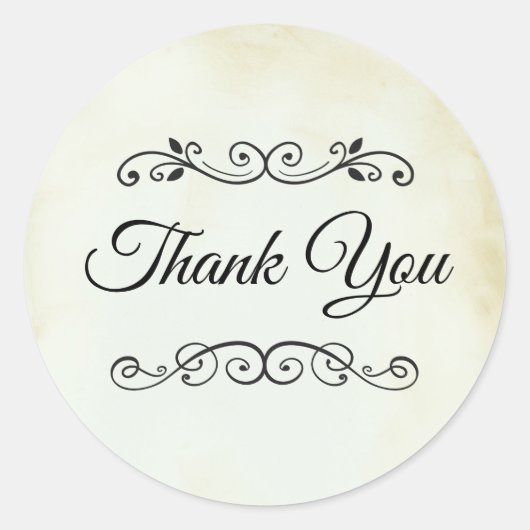 ヴィンテージフェイクパーチメントウェスタンスタイルサンキューユー ラウンドシール (正面)