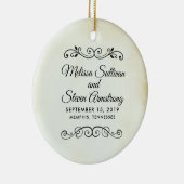 ヴィンテージフェイクパーチメントウェスタンスタイル結婚ズ セラミックオーナメント (右)