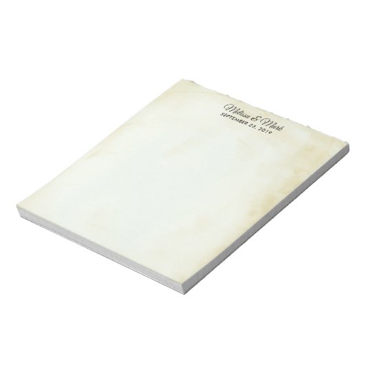 ヴィンテージフェイクパーチメントウェスタンスタイル結婚ズ ノートパッド (回転)