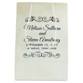 ヴィンテージフェイクパーチメントウェスタンスタイル結婚ズ ミディアムペーパーバッグ (裏面)