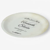 ヴィンテージフェイクパーチメントシンプル&エレガントウェディング ペーパープレート (アングル)