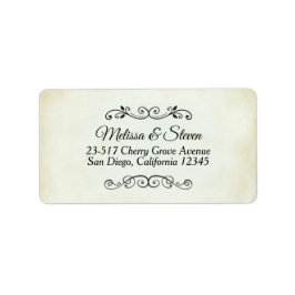 ヴィンテージフェイクパーチメントシンプル&エレガントウェディング ラベル