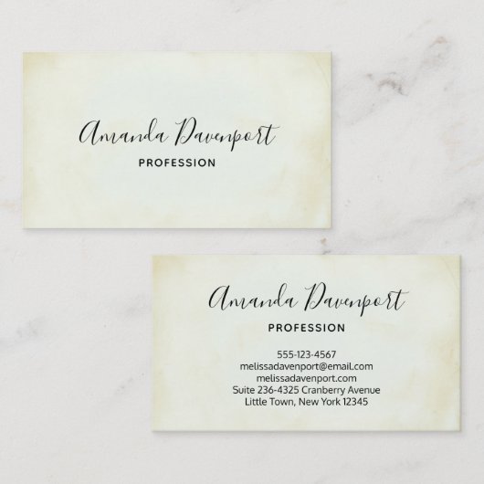 ヴィンテージフェイクパーチメントシンプル 名刺 (正面/裏面)