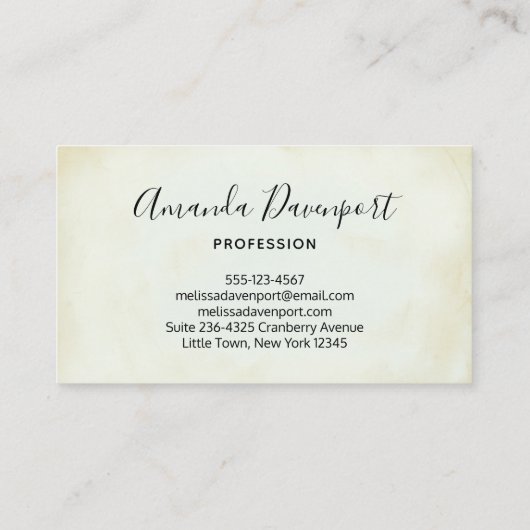 ヴィンテージフェイクパーチメントシンプル 名刺 (裏面)