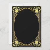 ヴィンテージフェイクブラック華美金ゴールド結婚書道 招待状 (裏面)