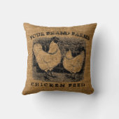 ヴィンテージフェイクラップ食べ物を与えチキンサックテンプレート2 クッション (裏面)