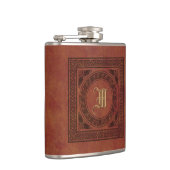 ヴィンテージフェイクレザーケルト結び目模様テンプレート フラスク (右)