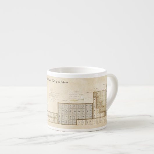 -ヴィンテージフェイク要素周期表Steampunk エスプレッソカップ (正面右)