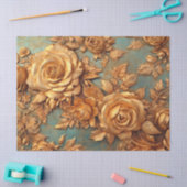 ヴィンテージフェイク金ゴールドバラダスティグリーンブルーバロック 薄葉紙 (クラフト)