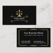 ヴィンテージフェイク金ゴールドライブラリプロフェッショナル弁護士 名刺 (正面/裏面)