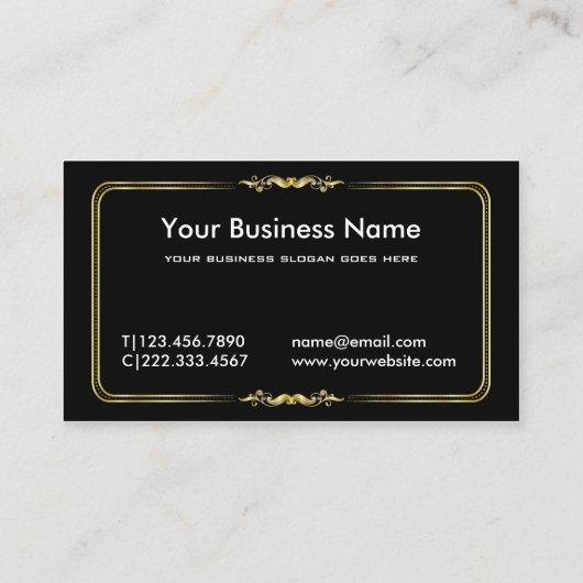 ヴィンテージフェイク金ゴールドライブラリプロフェッショナル弁護士 名刺 (裏面)