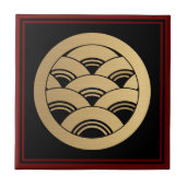 ヴィンテージフェイク金ゴールド日本かもん波東洋 タイル (正面)