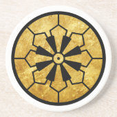 ヴィンテージフェイク金ゴールド日本三社祭駒形門 コースター (正面)