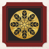 ヴィンテージフェイク金ゴールド日本井上門図 ペーパーコースター (正面)