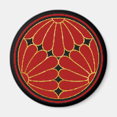 ヴィンテージフェイク金ゴールド菊菊モングラフィック マグネット (正面)