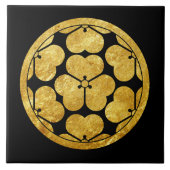 ヴィンテージフェイク金ゴールド長宗我部日本文東洋美術 タイル (正面)