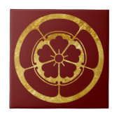 ヴィンテージフェイク金ゴールドOda Japan Mon Graphic タイル (正面)