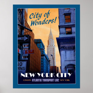 ヴィンテージフェイクNYC旅行ポスター ポスター