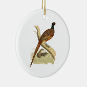 ヴィンテージフェザントオンブランチゲーム鳥スケッチカラー セラミックオーナメント (右)