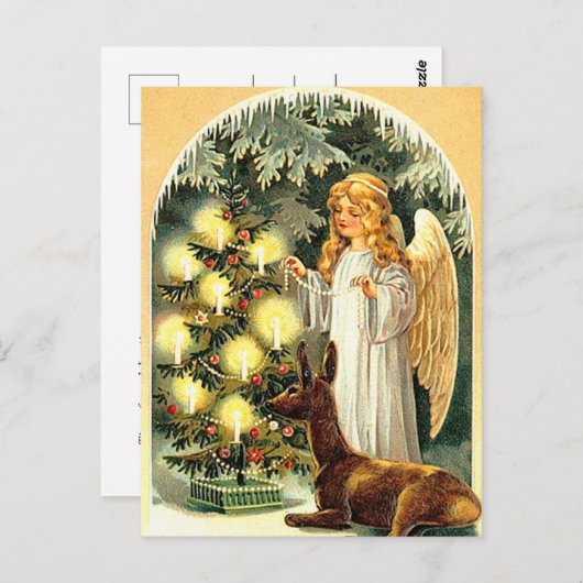 ヴィンテージフェスティバルエンジェルウィズディアホリデイ ポストカード (正面/裏面)