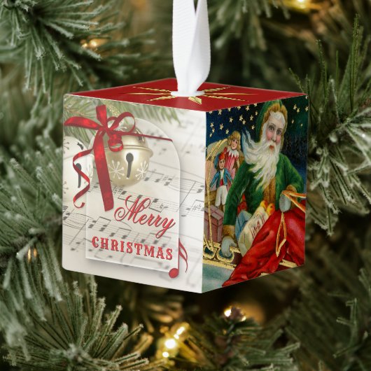 ヴィンテージフェスティバルキューブクリスマス飾り キューブオーナメント (ツリー)