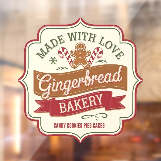 ヴィンテージフェスティバルクリスマスジンジャーパンのパン屋 ウィンドウサイン (シート2)