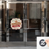 ヴィンテージフェスティバルクリスマスジンジャーパンのパン屋 ウィンドウサイン (オフィスドア)