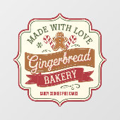 ヴィンテージフェスティバルクリスマスジンジャーパンのパン屋 ウィンドウサイン (シート)