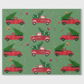 ヴィンテージフェスティバルファラクリスマスツリーヴァンギフト ラッピングペーパー (フラット)