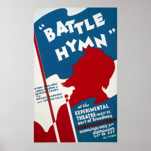 ヴィンテージフェデラル・シアター・プロジェクト「Battle Hymn」 WPA ポスター (正面)