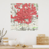 ヴィンテージフェニックスアリゾナの地図（1952年） 3 ポスター (キッチン)