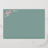 ヴィンテージフェミニンビクトリアンファッションハッピーバースデー 箔招待状 (裏面)