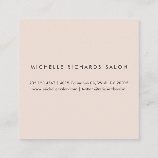 ヴィンテージフェミニン新しい スクエア名刺 (裏面)