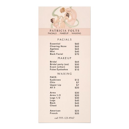 ヴィンテージフェミニン新しい ラックカード (正面)