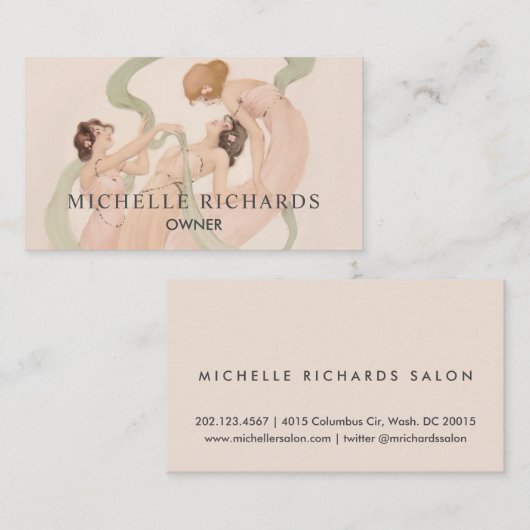 ヴィンテージフェミニン新しい 名刺 (正面/裏面)