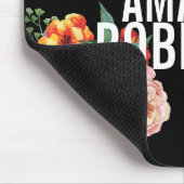 ヴィンテージフェミニン花模様ピオニはっきりした文字 マウスパッド (コーナー)