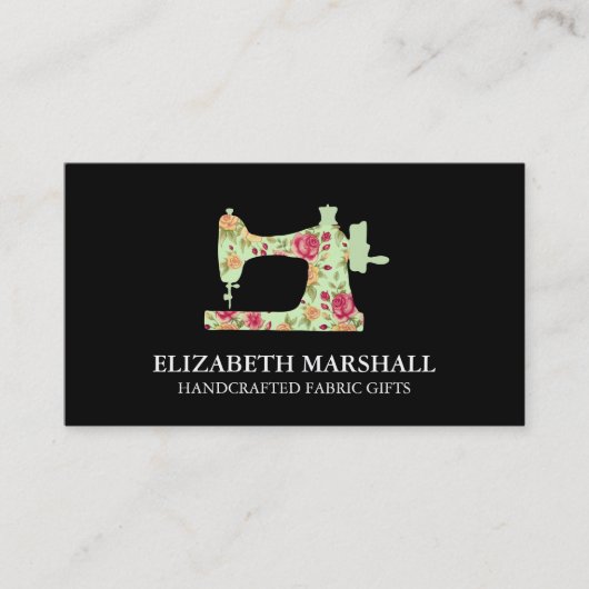 ヴィンテージフェミニン裁縫機械手作りクレフター 名刺 (正面)
