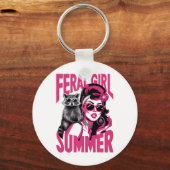 ヴィンテージフェラルガールサマーオポッサムラクおもしろいーン キーホルダー (正面)