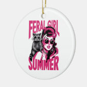 ヴィンテージフェラルガールサマーオポッサムラクおもしろいーン セラミックオーナメント (左)