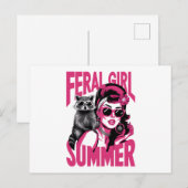 ヴィンテージフェラルガールサマーオポッサムラクおもしろいーン ポストカード (正面/裏面)