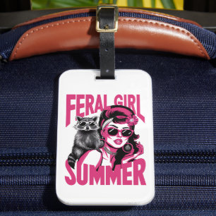 ヴィンテージフェラルガールサマーオポッサムラクおもしろいーン ラゲッジタグ