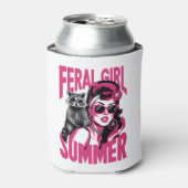 ヴィンテージフェラルガールサマーオポッサムラクおもしろいーン 缶クーラー (缶正面)