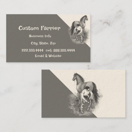 ヴィンテージフェリアホースのショイングホフトリミング 名刺 (正面/裏面)