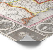 ヴィンテージフェルプスの州国統一された地図 ポスター (角)