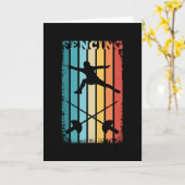 ヴィンテージフェンシングギフトFencer Saber Rapierレトロ カード (黄色い花)