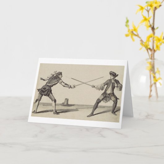 ヴィンテージフェンシング!ヴィンテージフェンシングノートカード カード (黄色い花)