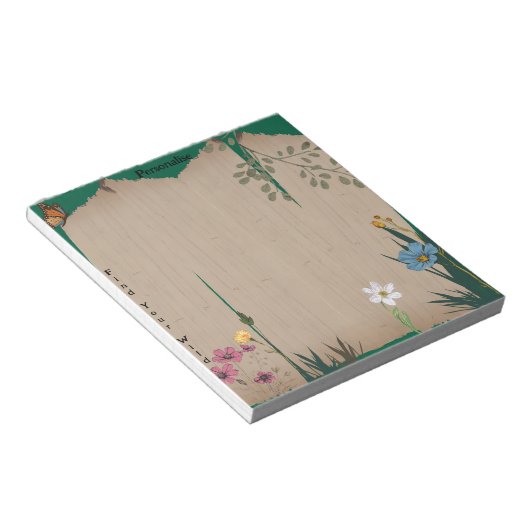 ヴィンテージフェンス引用文フローラスクラップブックペーパー ノートパッド (アングル)